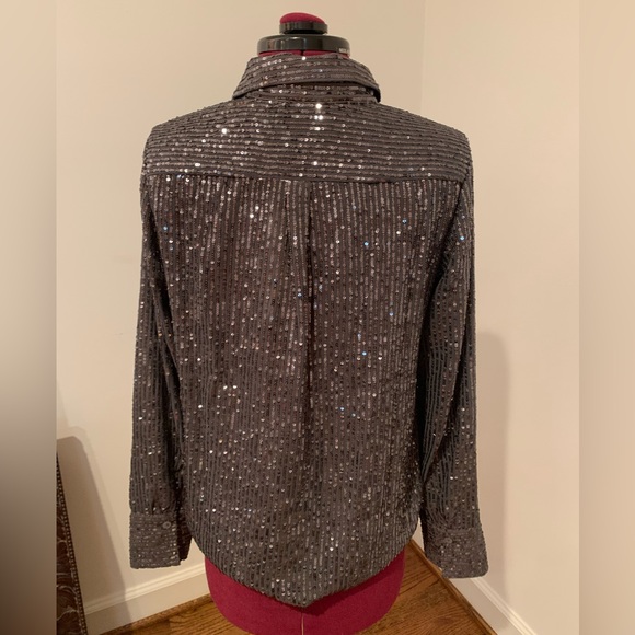 Anthropologie Sequin Button Top - Picture 2 of 4